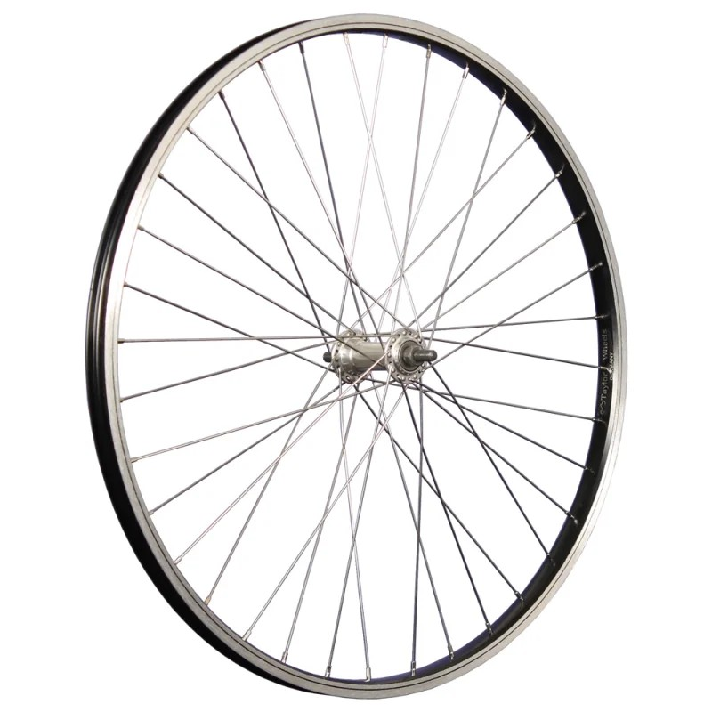 Roue Avant Aluminium 26" 36 Rayons Noir / Argent