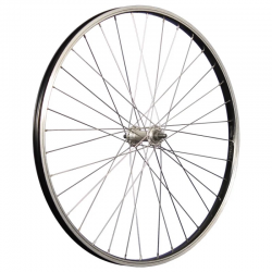 Roue Avant Aluminium 26" 36 Rayons Noir / Argent