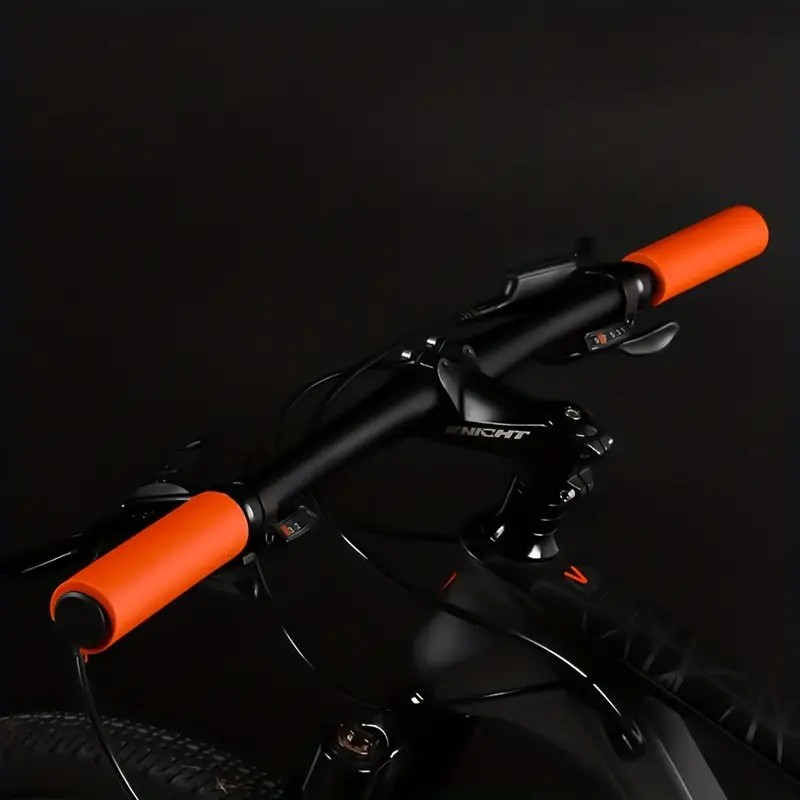 Poignées De Guidon Vélo Ergonomiques - Caoutchouc Antidérapant - Pour Tout Type De Vélo - Couleur Orange/noir