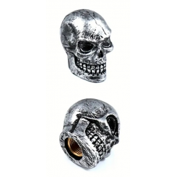 Bouchon de valve Custom Vélo Crâne Argenté (La paire - lot de 2)