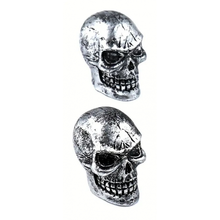 Bouchon de valve Custom Vélo Crâne Argenté (La paire - lot de 2) Bouchon de valve Custom Vélo Crâne Argenté (La paire - lot de 2)