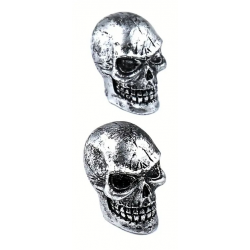 Bouchon de valve Custom Vélo Crâne Argenté (La paire - lot de 2)