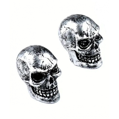 Bouchon de valve Custom Vélo Crâne Argenté (La paire - lot de 2) Bouchon de valve Custom Vélo Crâne Argenté (La paire - lot de 2)