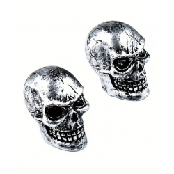 Bouchon de valve Custom Vélo Crâne Argenté (La paire - lot de 2)