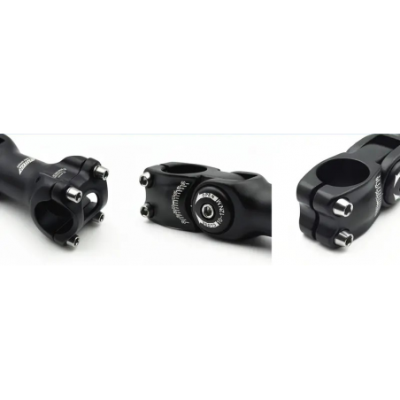 Potence 1" 1/8 pouce réglable Cintre 25.4mm Noir Potence 1" 1/8 pouce réglable Cintre 25.4mm Noir