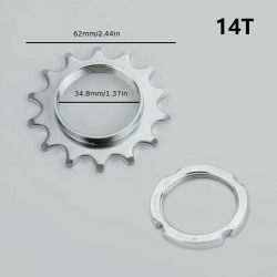 Pignon fixe à visser pour fixie ou piste + Lockring contre-écrou