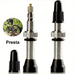 VALVE TUBELESS PRESTA LAITON ARGENT 40MM (X2)