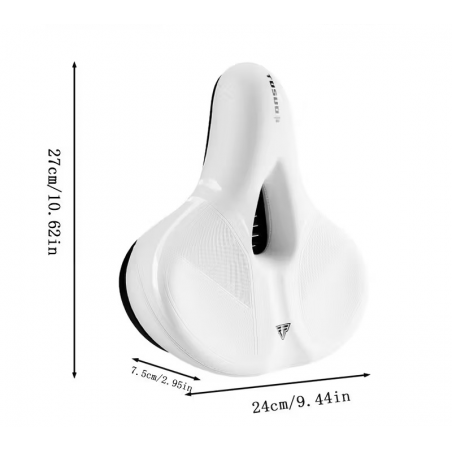 Selle Vélo Respirante Confortable Blanche