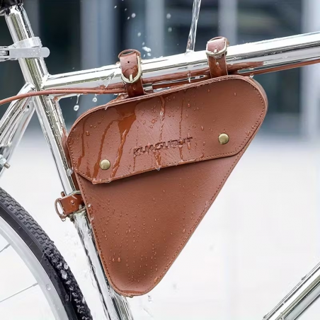 Sacoche de cadre vélo marron rétro