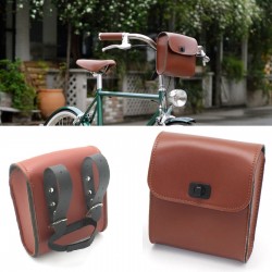 Sacoche de guidon marron pour vélo ou trottinette