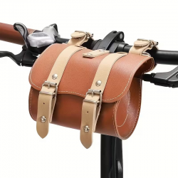 Sacoche de cadre ou selle ou guidon vélo marron crème