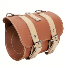 Sacoche de cadre ou selle ou guidon vélo marron crème