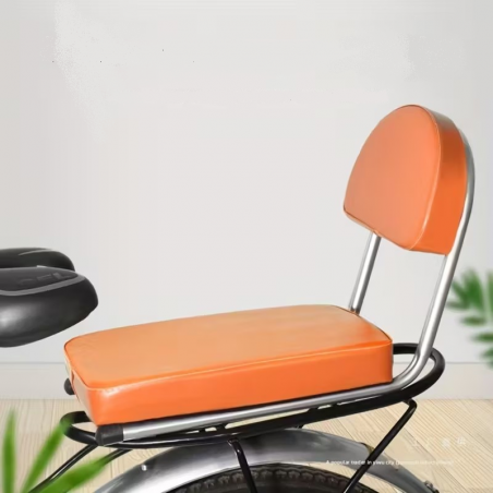 Siège De Porte Bagage Arrière Avec Dosseret Pour Passager Vélo Marron