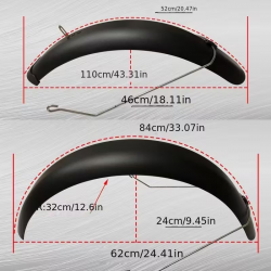 Garde-Boue Fat Bike 20" Noir Mat 126mm 20x4.00 à 20x4.5