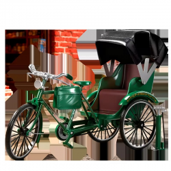 Maquette Vélo Rickshaw Vintage de bureau à monter soi-même. Modèle Vert