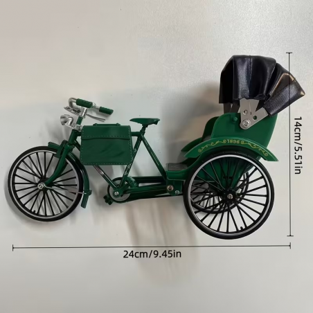 Maquette Vélo Rickshaw Vintage de bureau à monter soi-même. Modèle Vert
