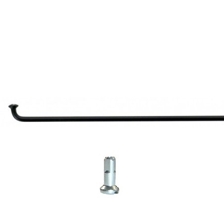 Rayon Noir 2.3 x 220mm + Tête de rayon chrome
