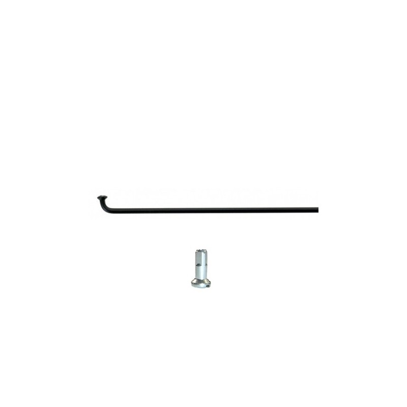 Rayon Noir 2.3 x 220mm + Tête de rayon chrome