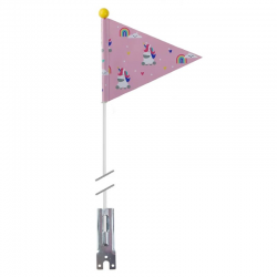 Fanion pour remorque vélo enfant ou axe de roue arrière Licorne