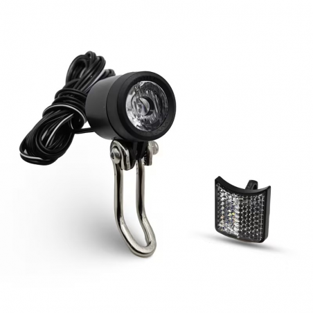Phare Avant LED 20 Lux Vélo Electrique avec fixation + réflecteur