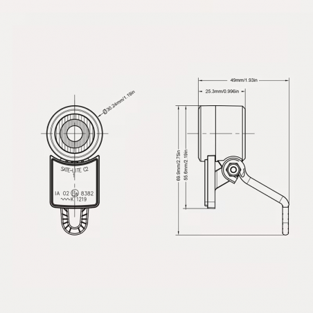 Phare Avant LED 20 Lux Vélo Electrique avec fixation + réflecteur