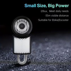 Phare Avant LED 20 Lux Vélo Electrique avec fixation + réflecteur