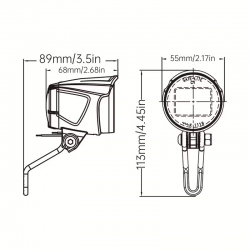 Phare Avant LED 40 Lux Vélo Electrique avec fixation