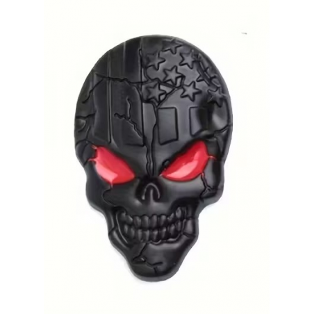 Sticker Métal Skull Noir