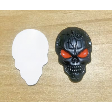 Sticker Métal Skull Noir
