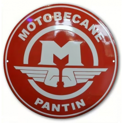 Plaque Murale Métal Ronde "MOTOBECANE PANTIN" Art Déco Vintage