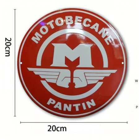 Plaque Murale Métal Ronde "MOTOBECANE PANTIN" Art Déco Vintage