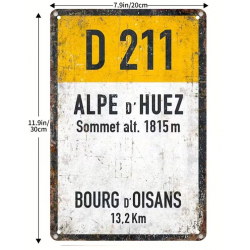 Plaque Murale Métal "ALPES D'HUEZ" Art Déco Vintage
