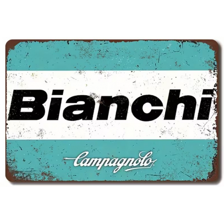 Plaque Murale Métal "BIANCHI CAMPAGNOLO" Art Déco Vintage