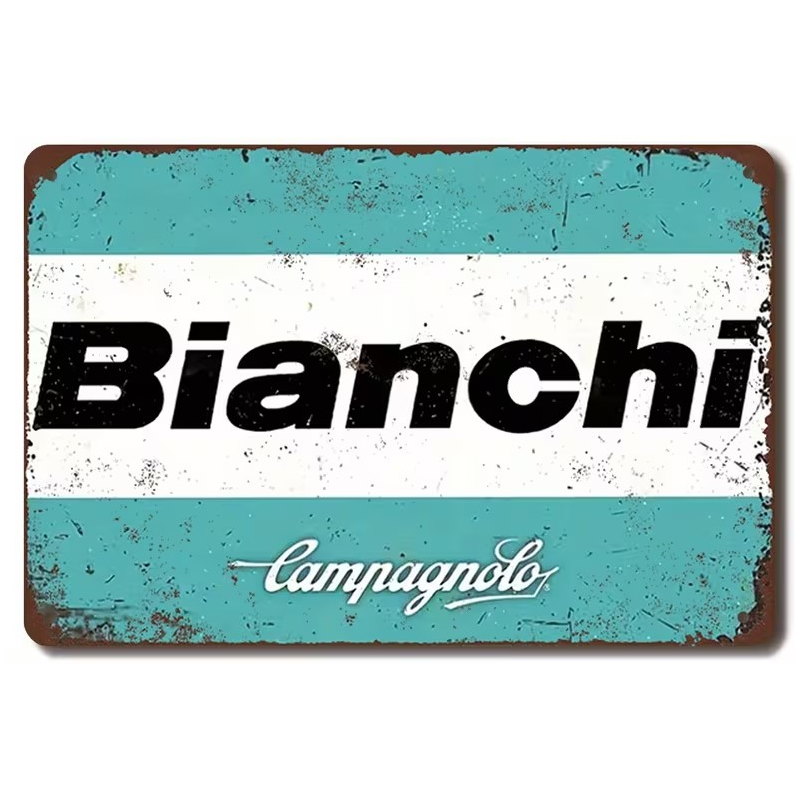 Plaque Murale Métal "BIANCHI CAMPAGNOLO" Art Déco Vintage