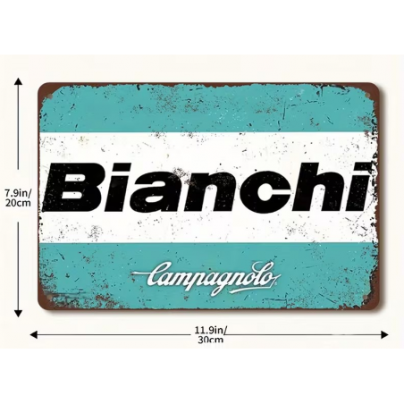 Plaque Murale Métal "BIANCHI CAMPAGNOLO" Art Déco Vintage