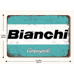 Plaque Murale Métal "BIANCHI CAMPAGNOLO" Art Déco Vintage
