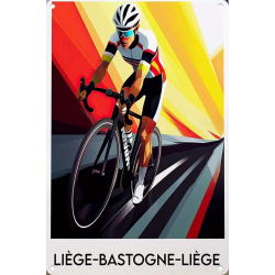 Plaque Murale Métal "Liège-Bastogne-Liège" Art Déco Vintage
