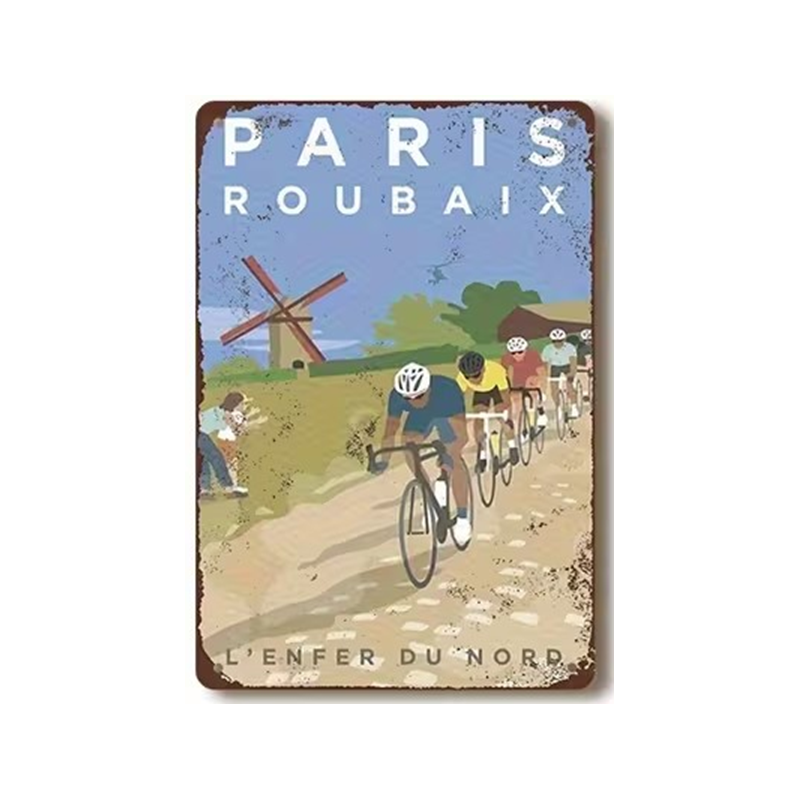 Plaque Murale Métal "PARIS - ROUBAIX" Modèle 3  Art Déco Vintage