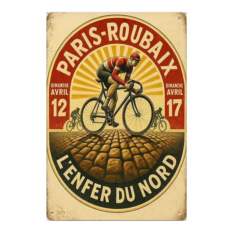 Plaque Murale Métal "PARIS - ROUBAIX" Modèle 4  Art Déco Vintage