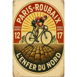 Plaque Murale Métal "PARIS - ROUBAIX" Modèle 4  Art Déco Vintage