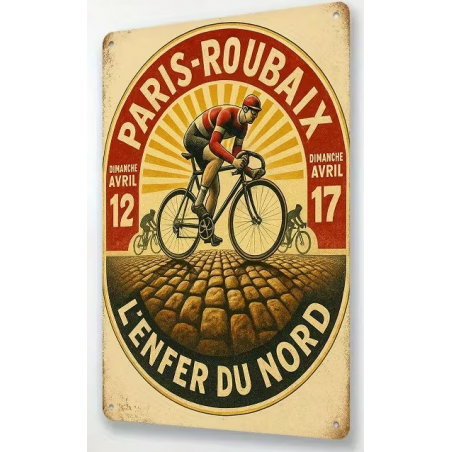 Plaque Murale Métal "PARIS - ROUBAIX" Modèle 4  Art Déco Vintage