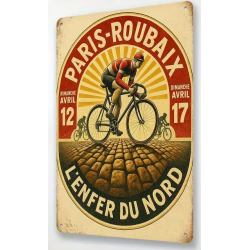 Plaque Murale Métal "PARIS - ROUBAIX" Modèle 4  Art Déco Vintage
