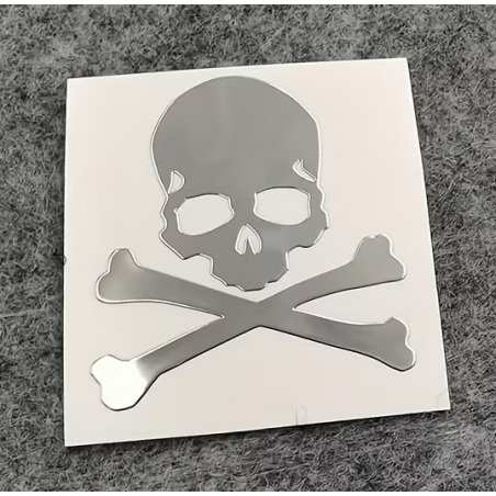 Sticker Headbadge SKULL CHROME