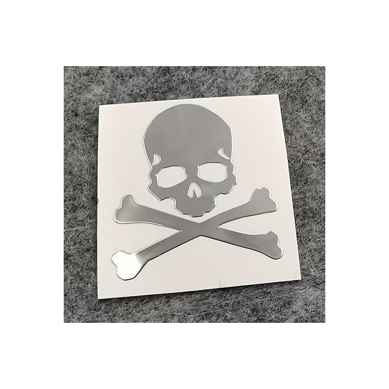 Sticker Headbadge SKULL CHROME