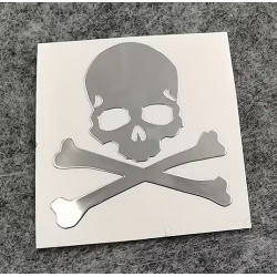 Sticker Headbadge SKULL CHROME