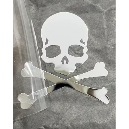 Sticker Headbadge SKULL CHROME