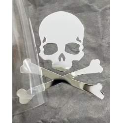 Sticker Headbadge SKULL CHROME
