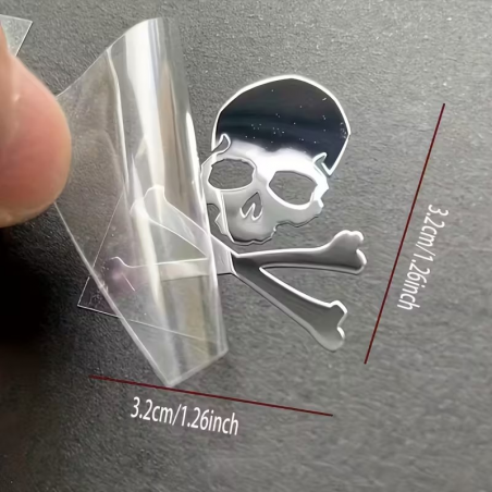 Sticker Headbadge SKULL CHROME