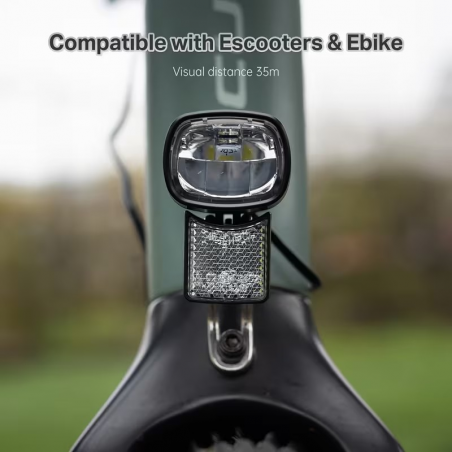 Phare Avant LED 30 Lux Vélo Electrique avec fixation + réflecteur