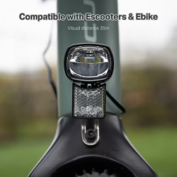 Phare Avant LED 30 Lux Vélo Electrique avec fixation + réflecteur